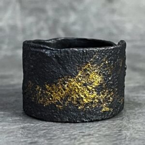 "Fuego y Oro" en Plata Patinada y Oro 24 k