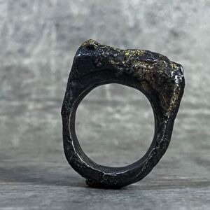 "Farellón Áureo" en Plata Texturada y Oro 24k