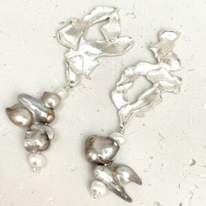 "Arrecife Esculpido" en Plata 950 y Perlas Barrocas