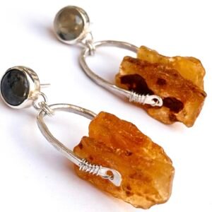 Ámbar y Prehnita en Plata