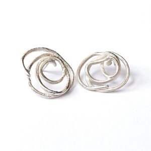 Aros Caracola - Plata Texturizada a Fuego