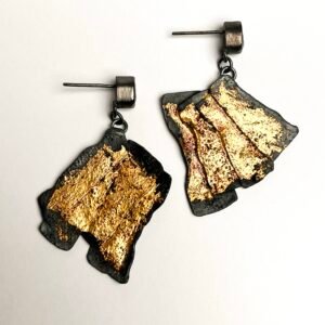 Abanico Keum-Boo – Plata Envejecida, Oro 24k y Aguamarina